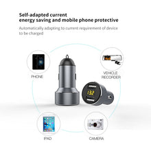 Load image into Gallery viewer, Mini Multifunctional Dual USB Digital Display Car Charger, Black, Grey, Red