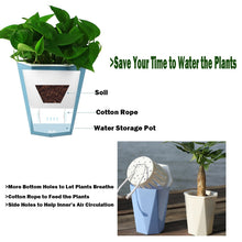Load image into Gallery viewer, Diamond-shaped Automatic Water-absorbing Lazy Flower Pot Green Plant Plastic Pot, 12cm x 14cm