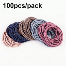 Load image into Gallery viewer, 100pcs/pack Stretchy Hair Accessories Nylon Hair Ring Hair Rope Rubber Band Headband