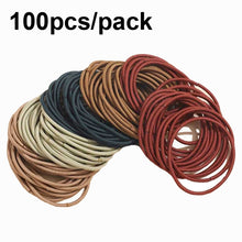 Load image into Gallery viewer, 100pcs/pack Stretchy Hair Accessories Nylon Hair Ring Hair Rope Rubber Band Headband