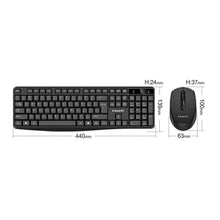 Load image into Gallery viewer, K-Snake WK800 Wireless 2.4G Keyboard Mouse Set Tabletop Computer Notebook Business Office House Use, White, Black