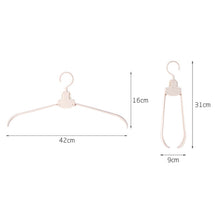 Load image into Gallery viewer, Plastic Travel Folding Hanger Portable Clothes Wide Shoulder Traceless Drying Rack