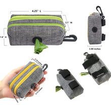 Load image into Gallery viewer, Outdoor Pet Waste Bag Dog Poop Collection Bag, Gray Green Dual Zipper, Gray Yellow Dual Zipper