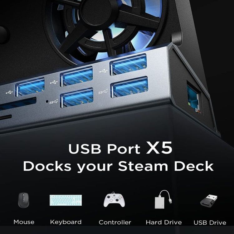 For ASUS ROG Ally 100W PD Charging Game Console Stand Multifunctional USB 3.0 Docking Station, 6 -in -1, 9 -in -1, 10 -in- 1
