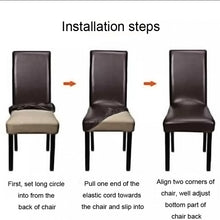 Load image into Gallery viewer, Household Elastic Siamese Chair Cover Waterproof PU Leather Hotel Seat Stool Sleeves