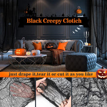 Load image into Gallery viewer, 76 x 183cm Halloween Gauze Roving Polyester Cotton Haunted House DIY Decorative Gauze, Black Gauze, White Gauze, Beige Blood Stains Beige Blood Stains