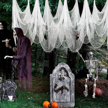 Load image into Gallery viewer, 76 x 183cm Halloween Gauze Roving Polyester Cotton Haunted House DIY Decorative Gauze, Black Gauze, White Gauze, Beige Blood Stains Beige Blood Stains