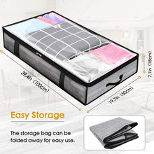 Load image into Gallery viewer, Non-Woven Fabric Foldable Underbed Storage Bag for Clothes Blankets 100x50x18cm, 100x50x18cm(Printing Gray)