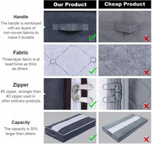 Load image into Gallery viewer, Non-Woven Fabric Foldable Underbed Storage Bag for Clothes Blankets 100x50x18cm, 100x50x18cm(Printing Gray)