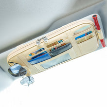Load image into Gallery viewer, Car Driver License Storage Bag Sun Visor Sunglasses Card Holder, Beige