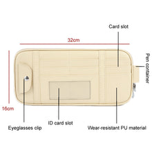 Load image into Gallery viewer, Car Driver License Storage Bag Sun Visor Sunglasses Card Holder, Beige, Gray, Black, Brown