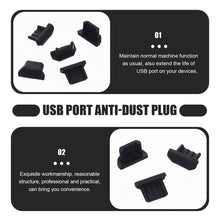 Load image into Gallery viewer, Micro USB Universal Cell Phone Dust Plug Power Silicone Charging Port Plug, Micro USB (Black), Micro USB (Transparent)