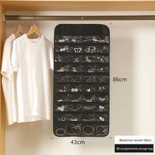 Load image into Gallery viewer, 80-grid Jewelry Storage Hanging Bag Mon-woven Double-sided Jewelry Organizer Bag, 80-grid