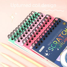 Load image into Gallery viewer, Hand Painted Scratch Paper Colorful Coil Scratchbook With Pen