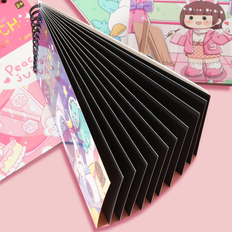 Hand Painted Scratch Paper Colorful Coil Scratchbook With Pen