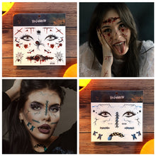 Load image into Gallery viewer, 10pcs Halloween Scar Waterproof Tattoo Sticker Simulated Face Horror Stickers, RM-037, RM-038, RM-039, RM-040, RM-041, RM-042, RM-043, RM-044, RM-045, RM-046