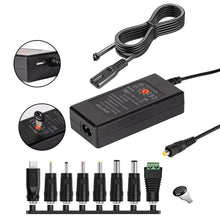 Load image into Gallery viewer, 65W 6-20V Adjustable 3A DC Power Adapter Charger, US Plug, EU Plug, UK Plug Small, AU Plug, UK Plug Large