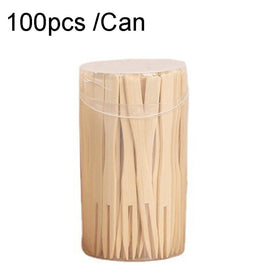 Bamboo Fruit Stick Disposable Two Tines Dessert Fork For Home Use, 100pcs /Can, 200pcs /Can