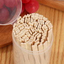 Load image into Gallery viewer, Bamboo Fruit Stick Disposable Two Tines Dessert Fork For Home Use, 100pcs /Can, 200pcs /Can