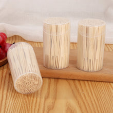 Load image into Gallery viewer, Bamboo Fruit Stick Disposable Two Tines Dessert Fork For Home Use, 100pcs /Can, 200pcs /Can