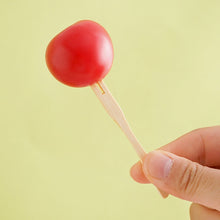 Load image into Gallery viewer, Bamboo Fruit Stick Disposable Two Tines Dessert Fork For Home Use, 100pcs /Can, 200pcs /Can