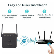 Load image into Gallery viewer, 2.4G 300M Wifi Repeater Wifi Extender Wifi Amplifier With 1 LAN Port, US Plug, EU Plug, UK Plug