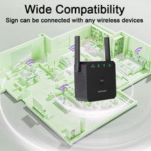 Load image into Gallery viewer, 2.4G 300M Wifi Repeater Wifi Extender Wifi Amplifier With 1 LAN Port, US Plug, EU Plug, UK Plug