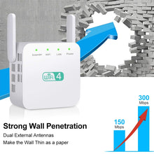 Load image into Gallery viewer, 2.4G 300M Wi-Fi Amplifier Long Range WiFi Repeater Wireless Signal Booster, US Plug White, EU Plug White, UK Plug White, US Plug Black, EU Plug Black, UK Plug Black
