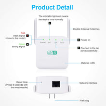 Load image into Gallery viewer, 2.4G 300M Wi-Fi Amplifier Long Range WiFi Repeater Wireless Signal Booster, US Plug White, EU Plug White, UK Plug White, US Plug Black, EU Plug Black, UK Plug Black