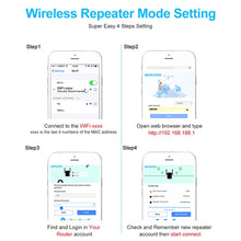 Load image into Gallery viewer, 2.4G 300M Wi-Fi Amplifier Long Range WiFi Repeater Wireless Signal Booster, US Plug White, EU Plug White, UK Plug White, US Plug Black, EU Plug Black, UK Plug Black