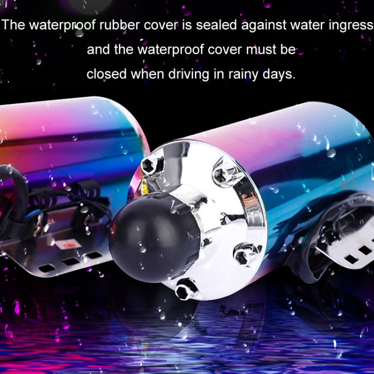 Motorcycle Subwoofer Color-Coated Audio Exhaust Pipe Simulator, 12V