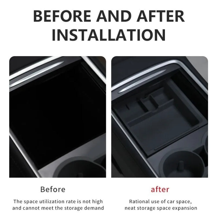 For Tesla Model 3 / Y Center Armrest Storage Box Car Modification Accessories Central Storage Box