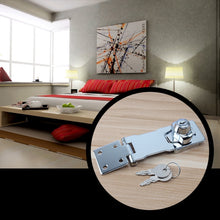 Load image into Gallery viewer, No Hole Hook With Locking Hasp Chest Of Drawers Door Lock With Iron Key, 2.5 inch Interlocking, 2.5 inch Non-Interlocking, 3 inch Interlocking, 3 inch Non-Interlocking, 4 inch Interlocking, 4 inch Non-Interlocking