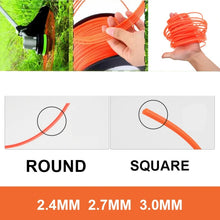 Load image into Gallery viewer, 3LB Line Shaft Grass Rope Nylon Cutting Grass Rope, 2.4mm Round, 2.4mm Square, 2.7mm Round, 2.7mm Square, 3.0mm Round, 3.0mm Square