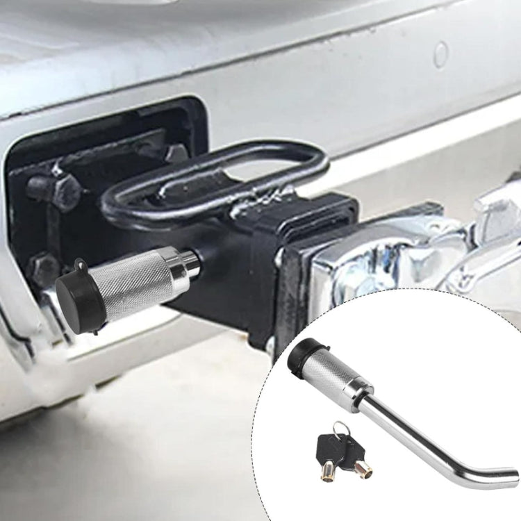 Car Latch Lock Trailer Tow Hook Anti-theft Padlock, Bending Silver, Direct Pipe Silver, Straight Pipe Black