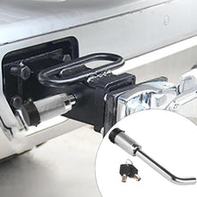 Load image into Gallery viewer, Car Latch Lock Trailer Tow Hook Anti-theft Padlock, Bending Silver, Direct Pipe Silver, Straight Pipe Black
