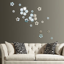 Load image into Gallery viewer, 18pcs /Set Acrylic Cherry Blossom Mirror Wall Sticker Living Room Bedroom Background Wall Decoration, Cherry Blossom