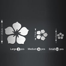 Load image into Gallery viewer, 18pcs /Set Acrylic Cherry Blossom Mirror Wall Sticker Living Room Bedroom Background Wall Decoration, Cherry Blossom