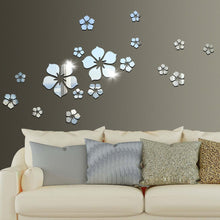 Load image into Gallery viewer, 18pcs /Set Acrylic Cherry Blossom Mirror Wall Sticker Living Room Bedroom Background Wall Decoration, Cherry Blossom