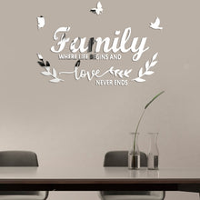 Load image into Gallery viewer, Acrylic Familylove Stereoscopic Mirror Wall Stickers Home Self-Adhesive Decorative Soft Mirror, Familylove