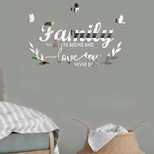 Load image into Gallery viewer, Acrylic Familylove Stereoscopic Mirror Wall Stickers Home Self-Adhesive Decorative Soft Mirror, Familylove