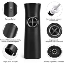 Load image into Gallery viewer, Gravity Induction Electric Salt And Pepper Grinder  Adjustable Coarseness with LED Light