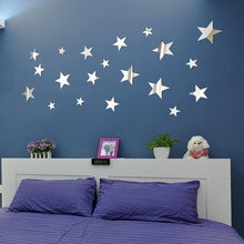 Load image into Gallery viewer, 20pcs /Set Acrylic Stars Mirror Stereo Wall Stickers Home Decoration Soft Mirror, Stars
