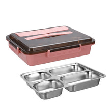 Load image into Gallery viewer, 304 Stainless Steel Lunch Box Leakproof Insulated Student Dormitory Bento Box, 4 Grid Pink, 4 Grid Black, 4 Grid Blue, 5 Grid Pink, 5 Grid Black, 5 Grid Blue
