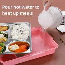 Load image into Gallery viewer, 304 Stainless Steel Lunch Box Leakproof Insulated Student Dormitory Bento Box, 4 Grid Pink, 4 Grid Black, 4 Grid Blue, 5 Grid Pink, 5 Grid Black, 5 Grid Blue
