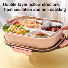 Load image into Gallery viewer, 304 Stainless Steel Lunch Box Leakproof Insulated Student Dormitory Bento Box, 4 Grid Pink, 4 Grid Black, 4 Grid Blue, 5 Grid Pink, 5 Grid Black, 5 Grid Blue