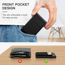 Load image into Gallery viewer, Slim Metal Wallet Pop Up Credit Card Holder RFID Blocking Men Business Card Clip