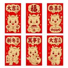 Load image into Gallery viewer, 6pcs /Pack Dragon New Year Red Packets Cartoon Dragon Zoshili New Year Red Envelopes