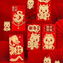 Load image into Gallery viewer, 6pcs /Pack Dragon New Year Red Packets Cartoon Dragon Zoshili New Year Red Envelopes