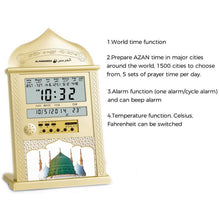 Load image into Gallery viewer, Desktop Perpetual Calendar Alarm Clock LCD Display Reminder Prayer Clock